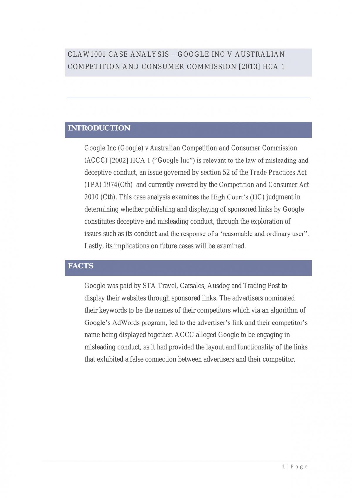 Case Analysis - Page 1