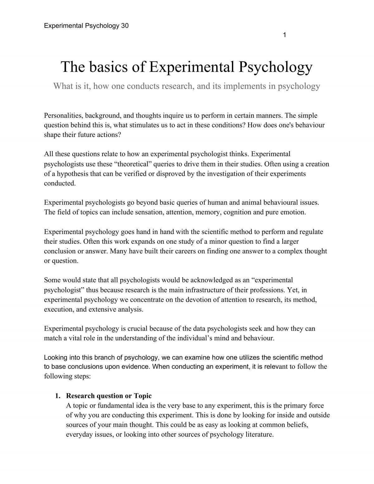 psychology essay topics