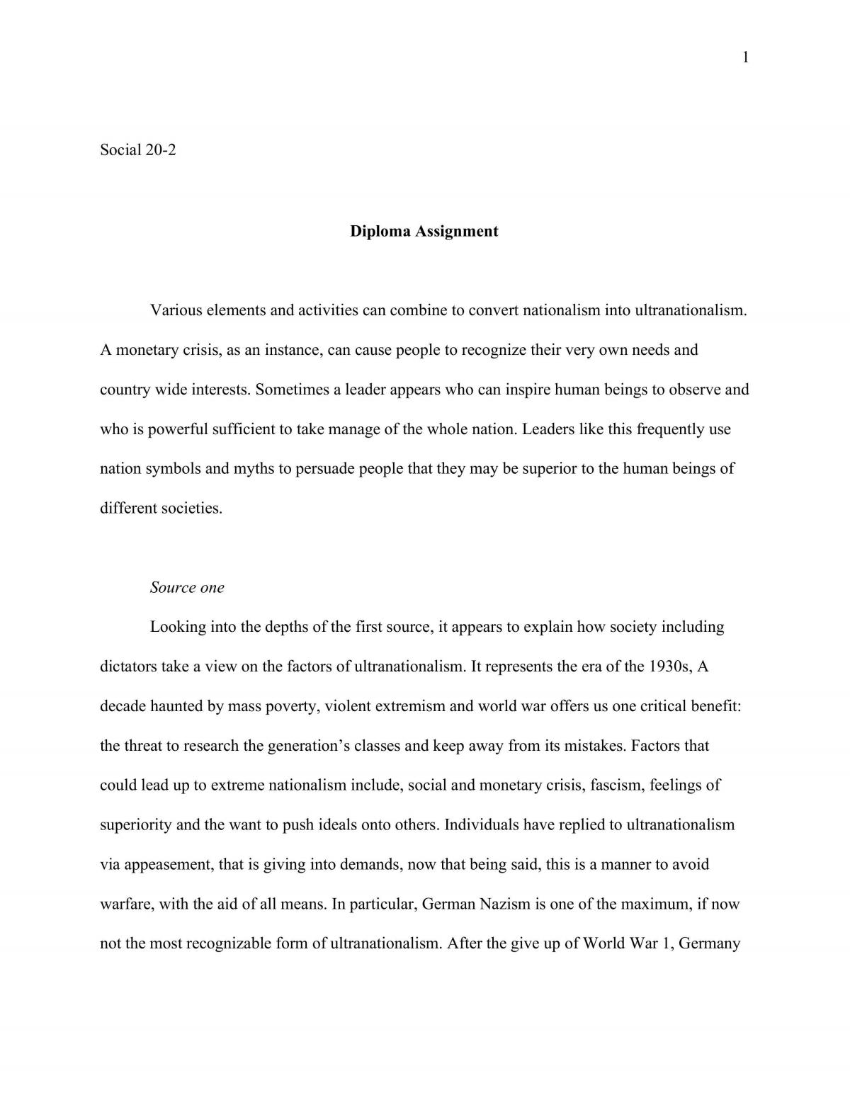 Diploma Practice Assignment  - Page 1