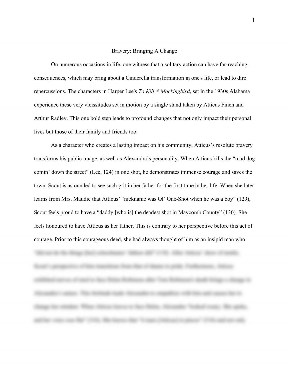 To Kill A MockingBird Essay  - Page 1