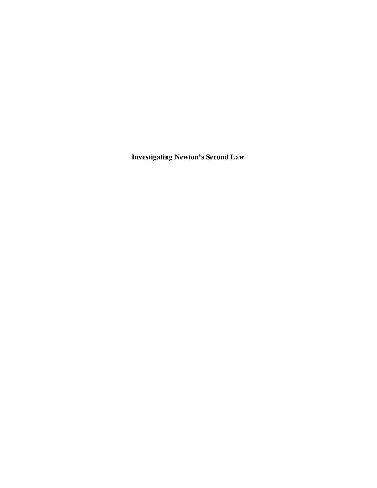 Newton's Second Law Lab  - Page 1