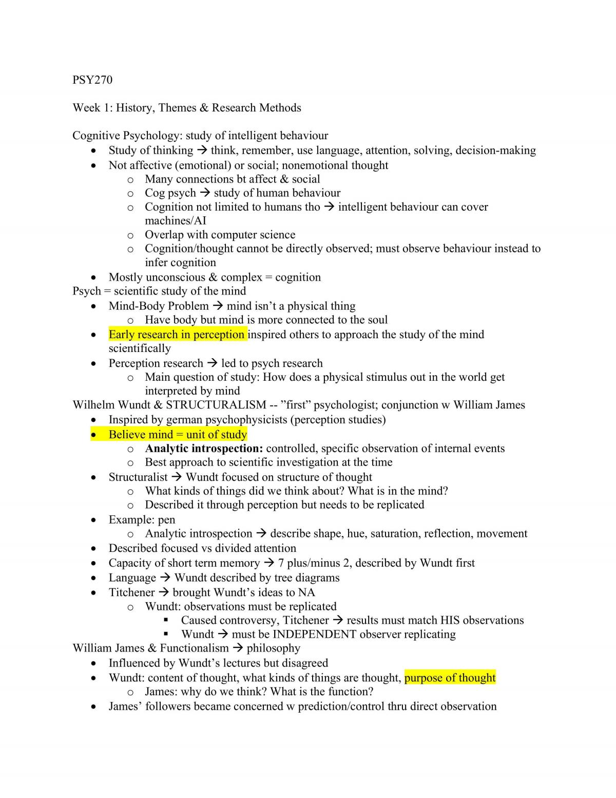 PSY270 Complete Study Notes - Page 1