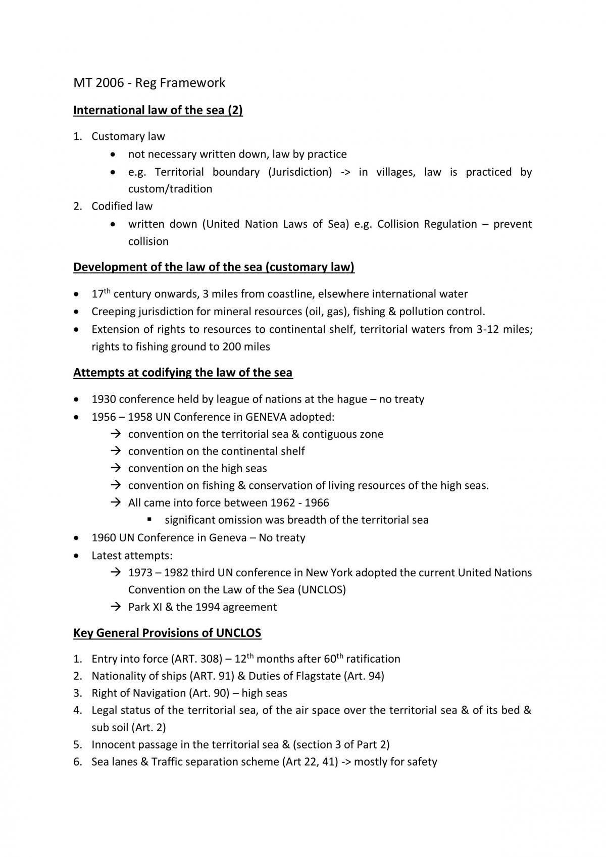 MT 2006 Regulatory Framework Notes - Page 1