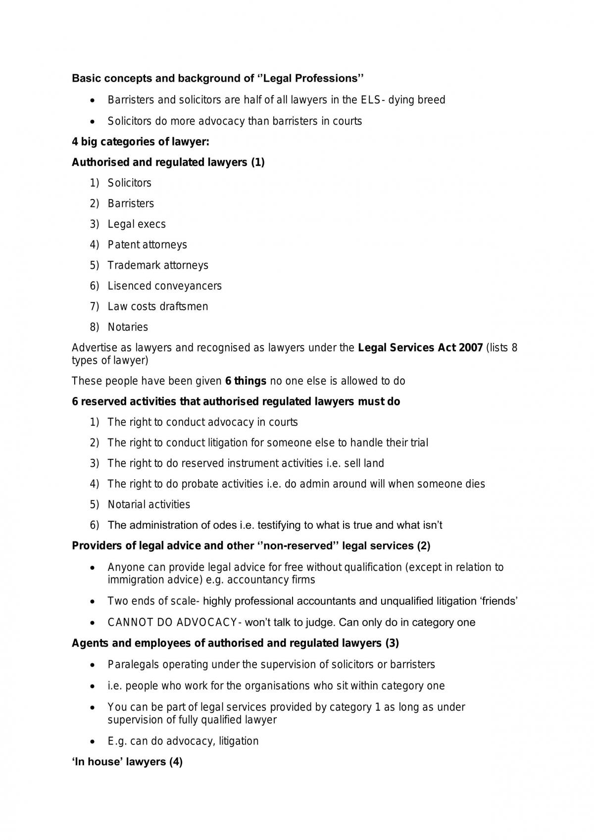 Legal System in Practice Notes - Page 1