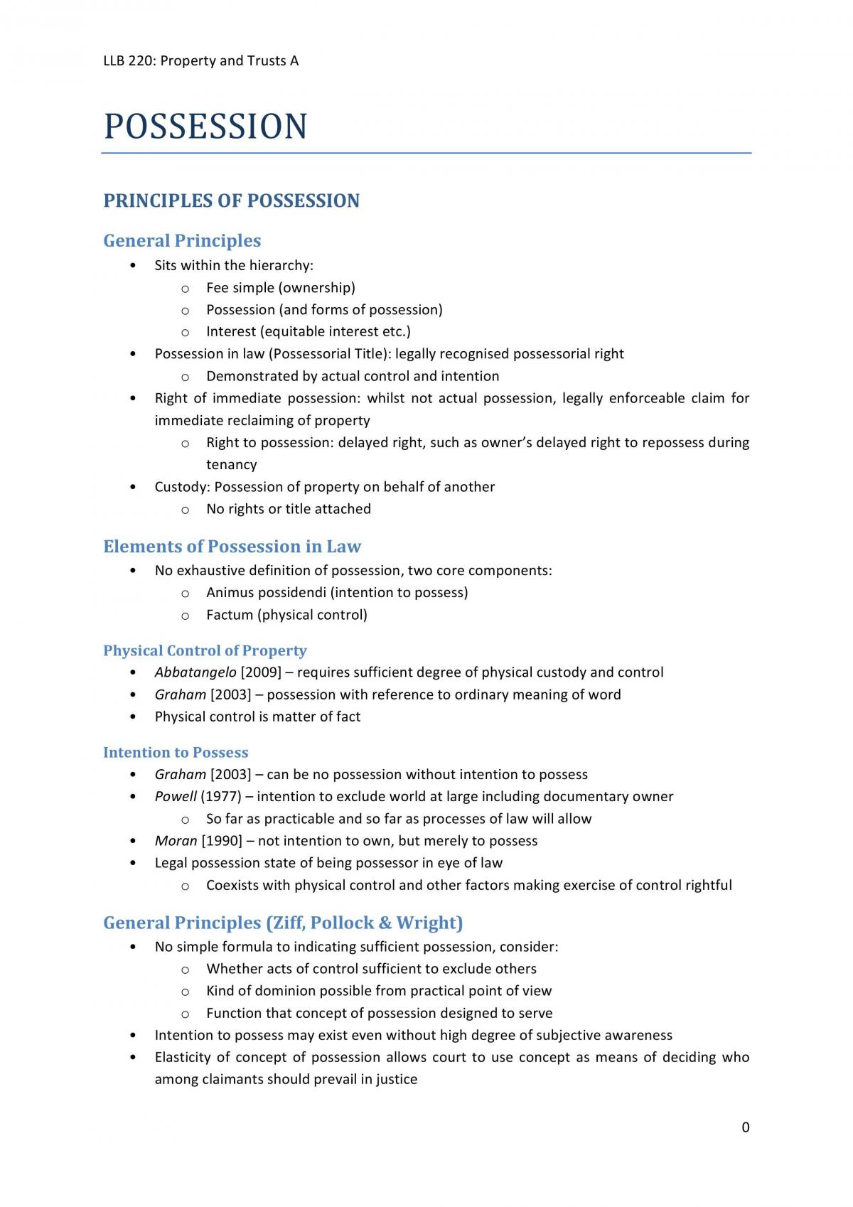Complete Notes for Property A - Page 1
