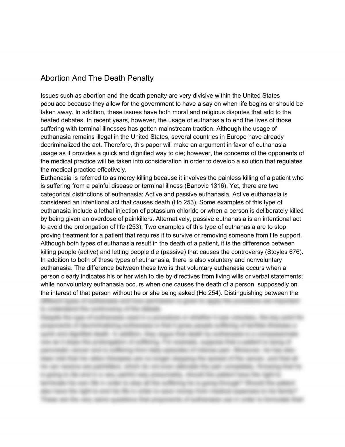 U.S.A's Abortion and Death penalty - Page 1