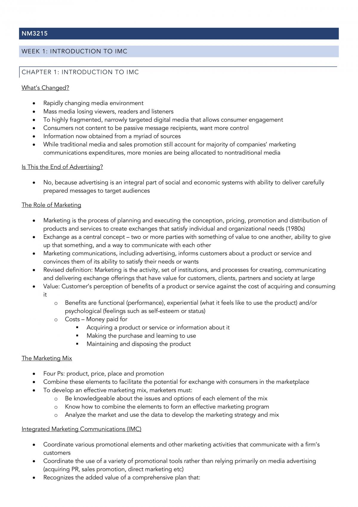 Compilation of Notes for Advertising Strategies - Page 1