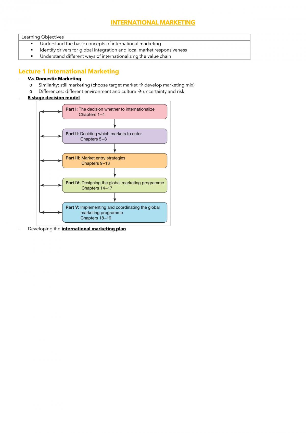 Global Marketing Full Notes - Page 1