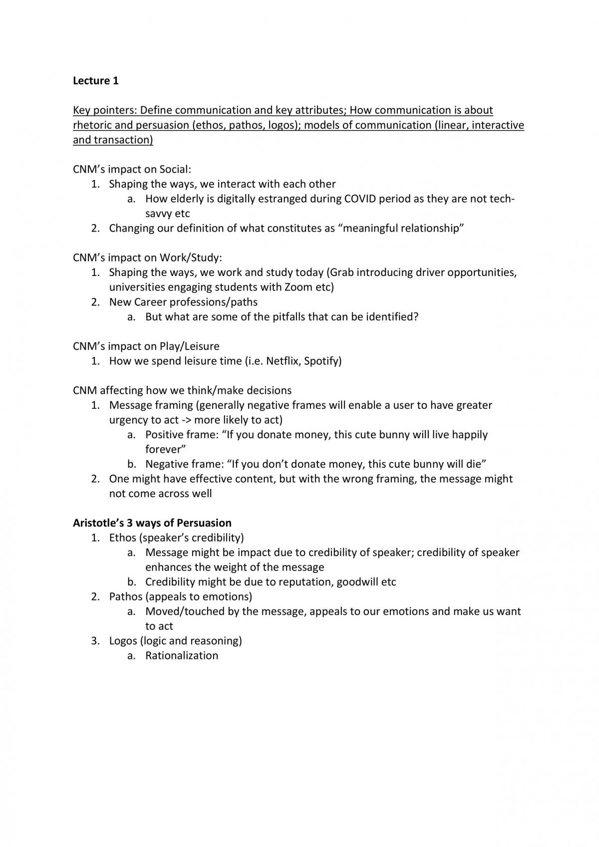 NM1101E Summary Notes for Exam - Page 1