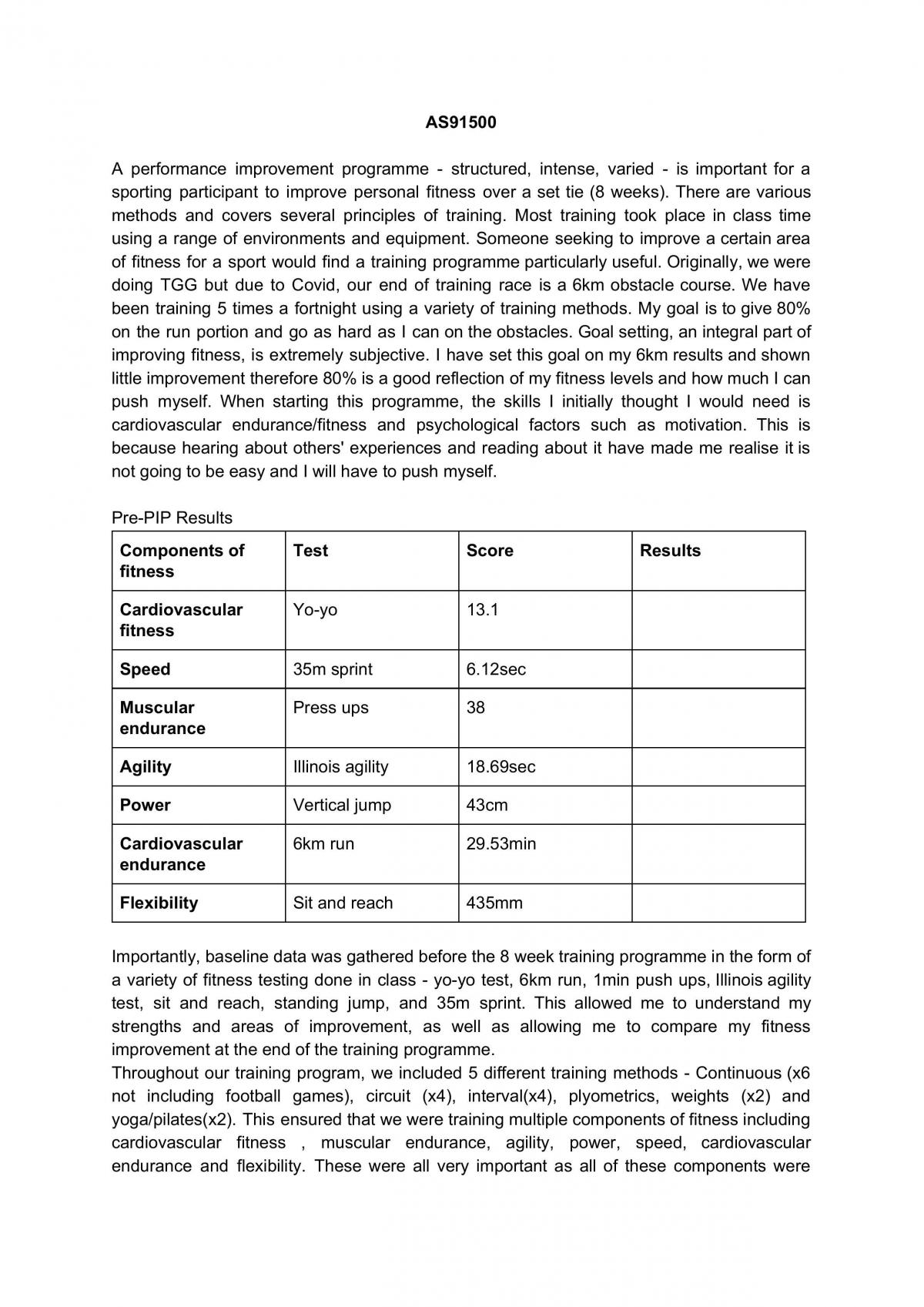 Performance improvement programme for Physical Education - Page 1