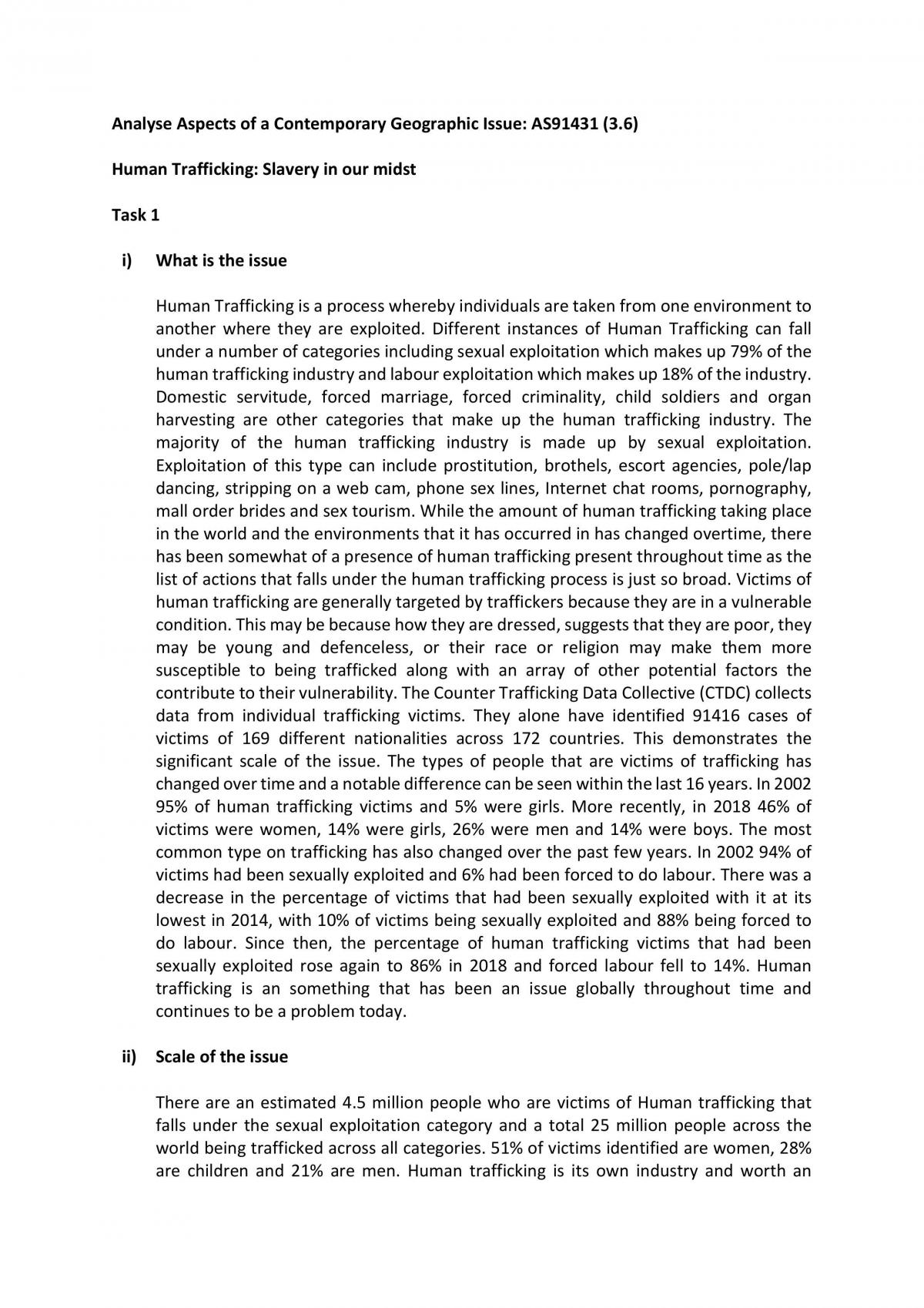 AS91431 Geography 3.6 Exemplar - Page 1