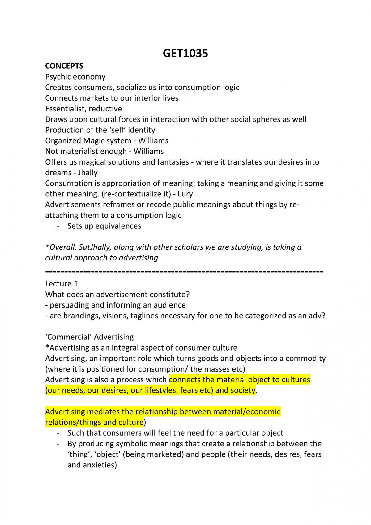 GET1035 Study Notes  - Page 1