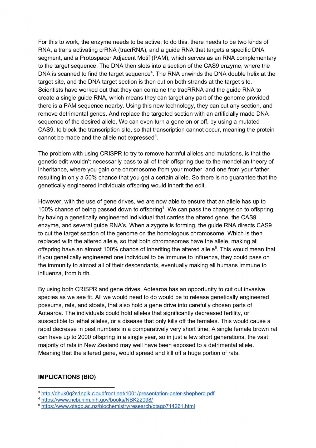 Biology 3.2 Using CRISPR for predator control in NZ - Page 2