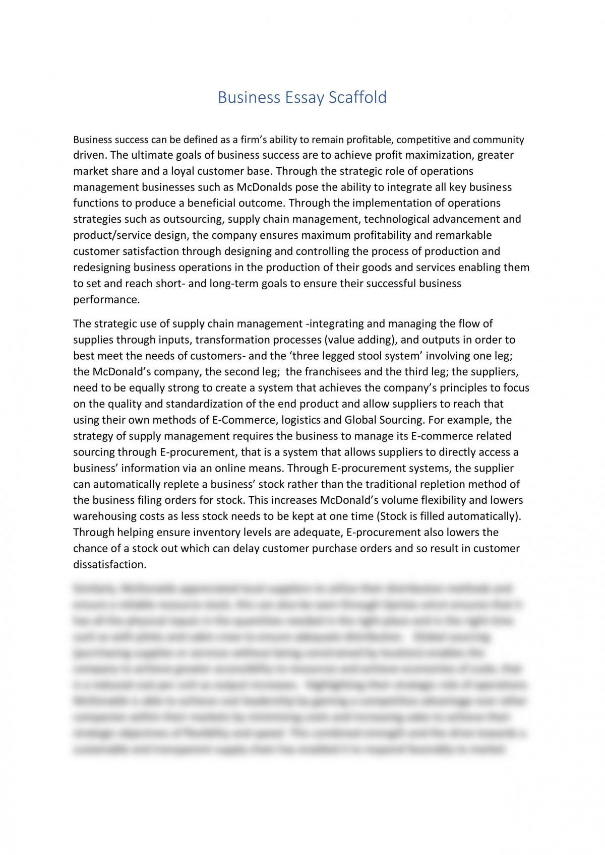 essay about business english