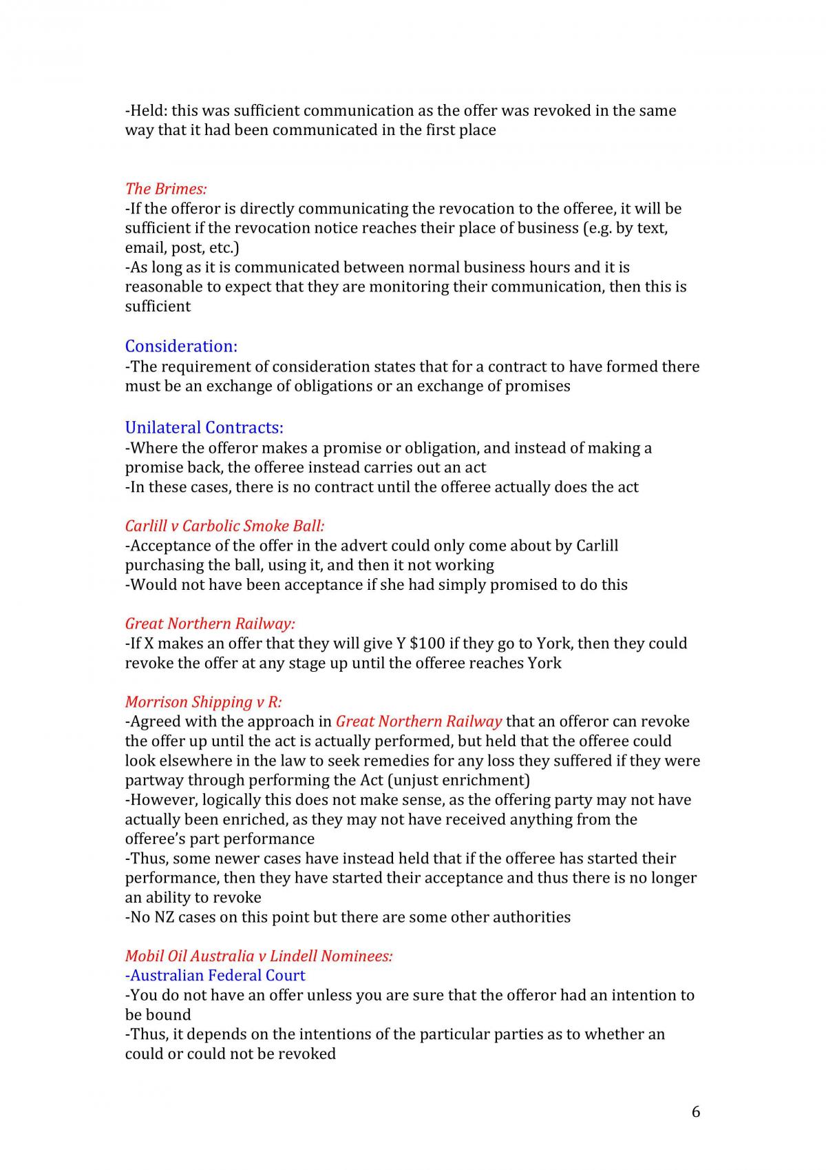 LAWS202 Contract Law full course summary notes - Page 6
