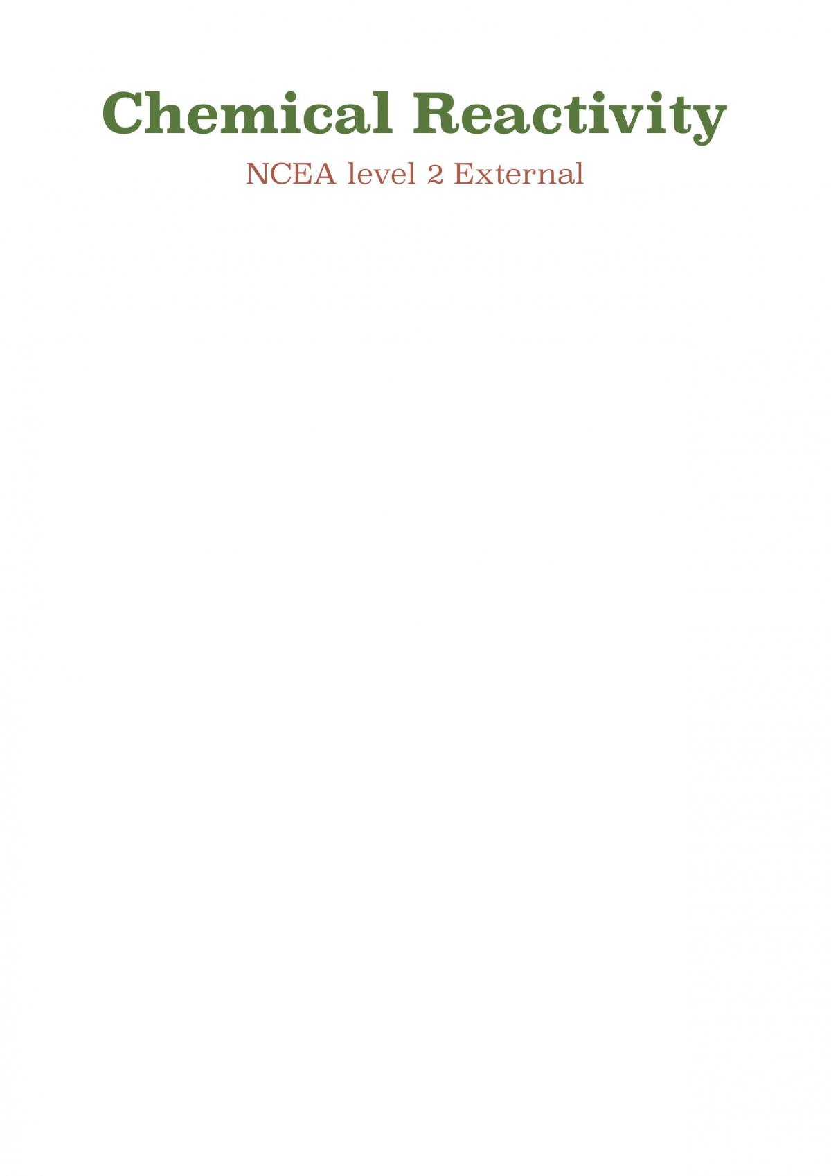 NCEA Level 2 Chemistry Notes - Page 1