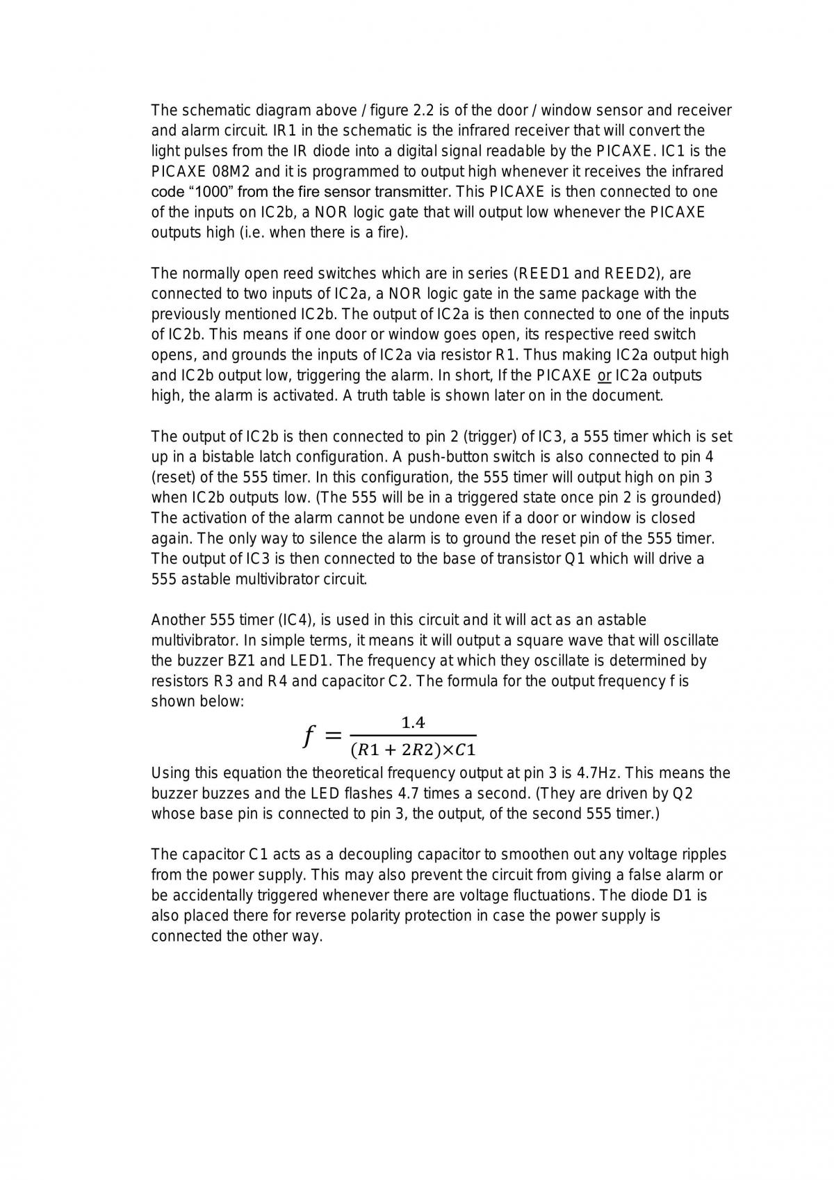 House Alarm Project Report for Level 3 Electronics - Page 5
