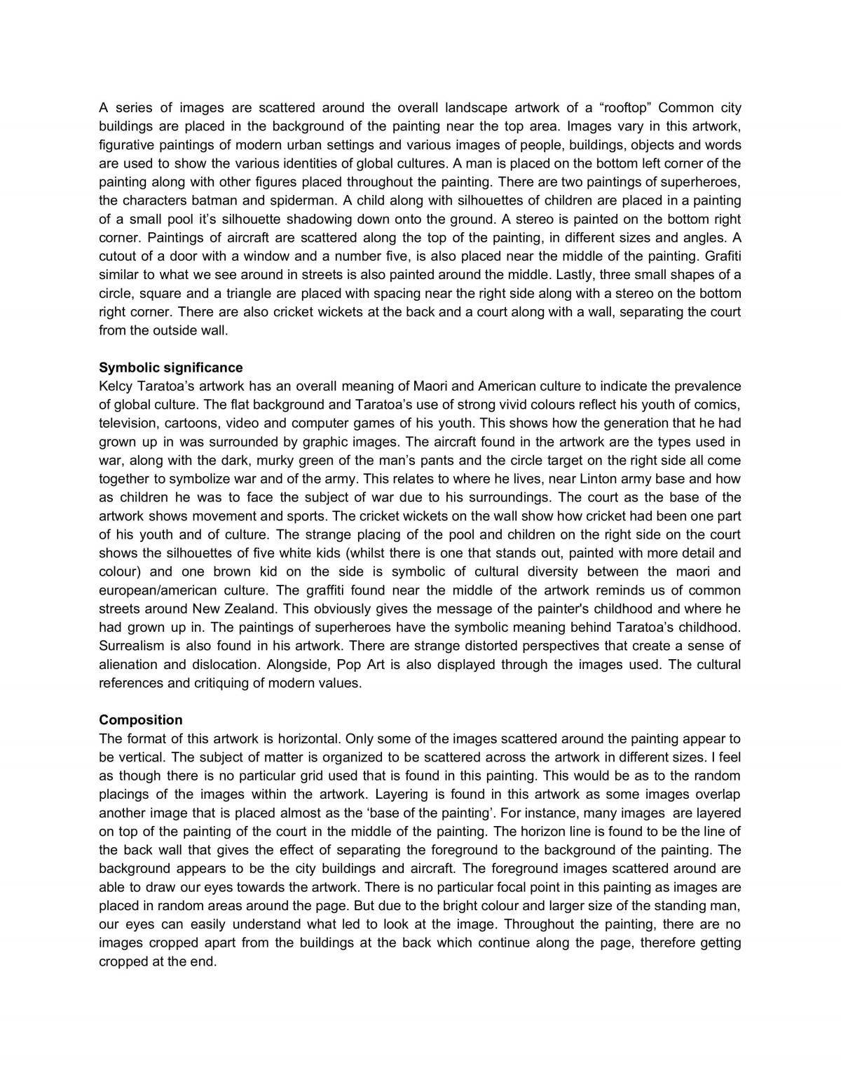 Kelcy Taratoa Analysis - Page 2