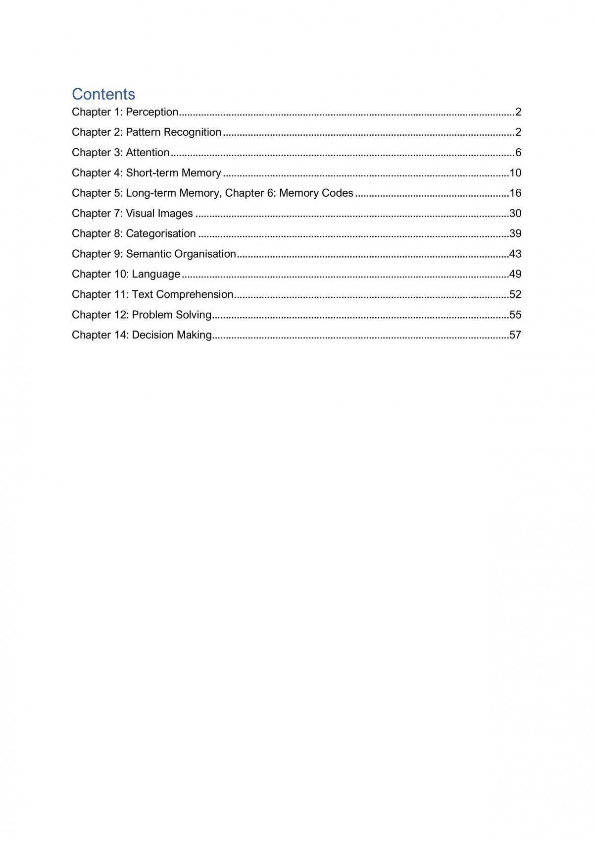 Cognitive Psychology Notes - Page 1