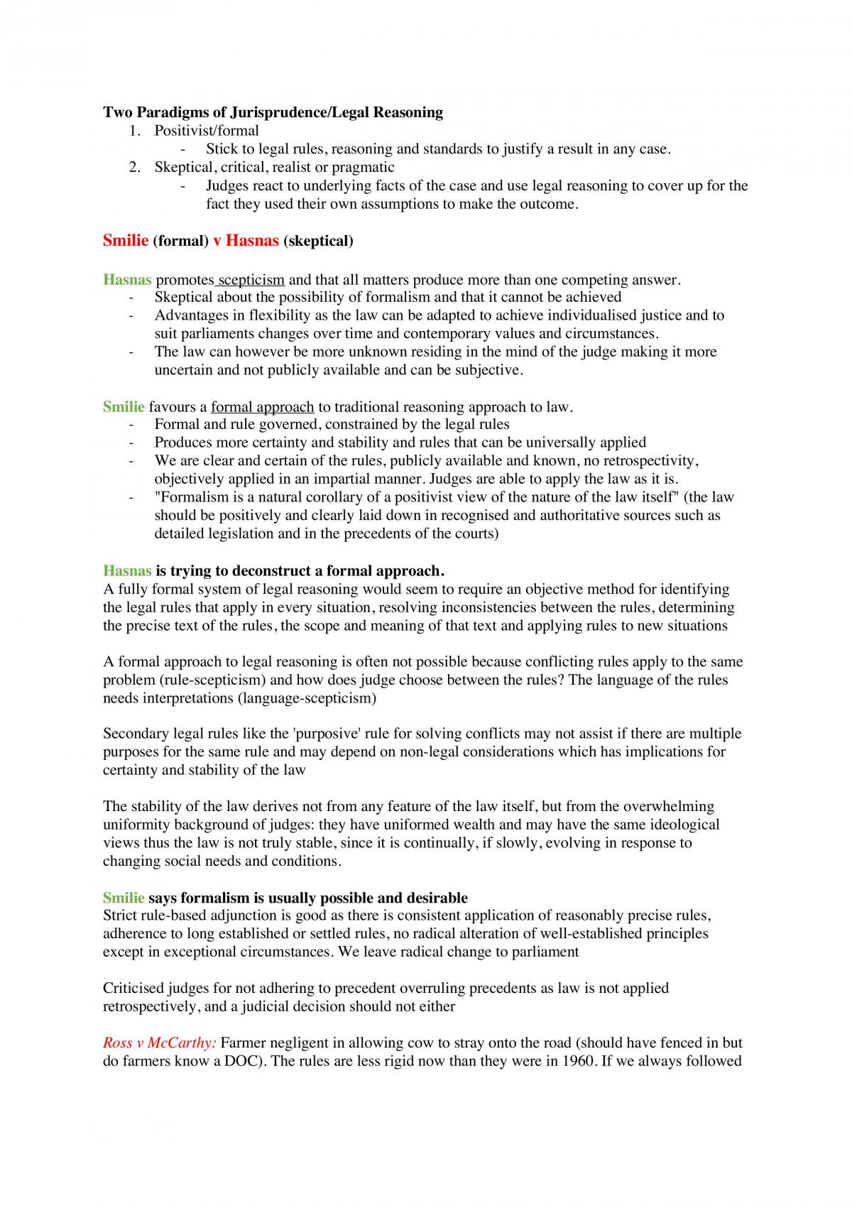 Jurisprudence Summary Notes - Page 1