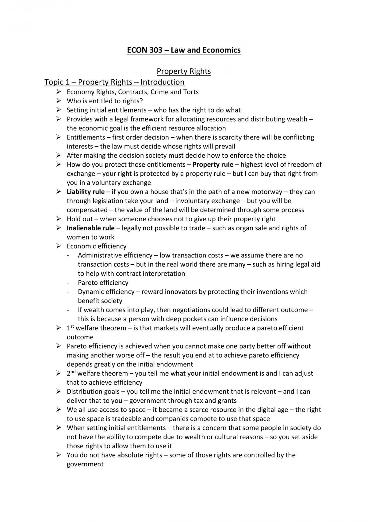 Law and Economics Notes - Page 1