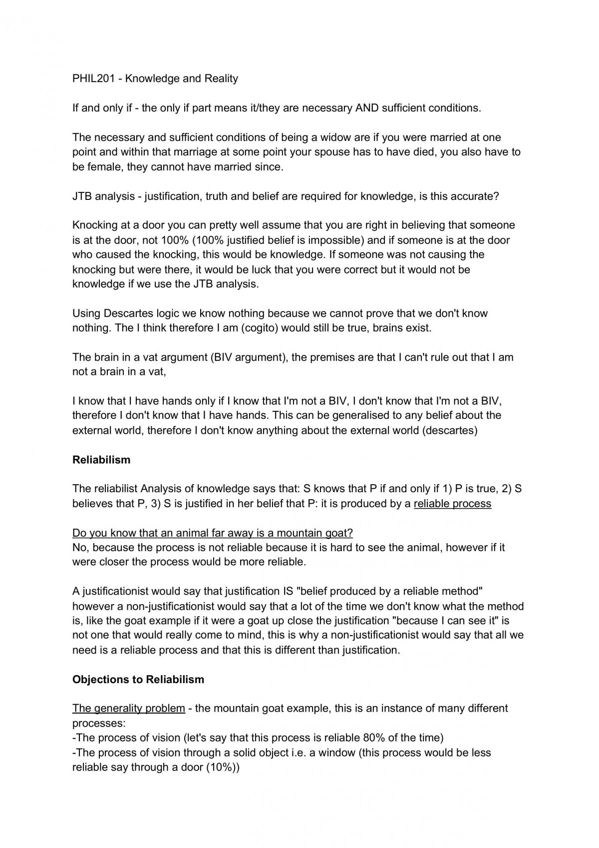 Knowledge and Reality Full Notes - Page 1