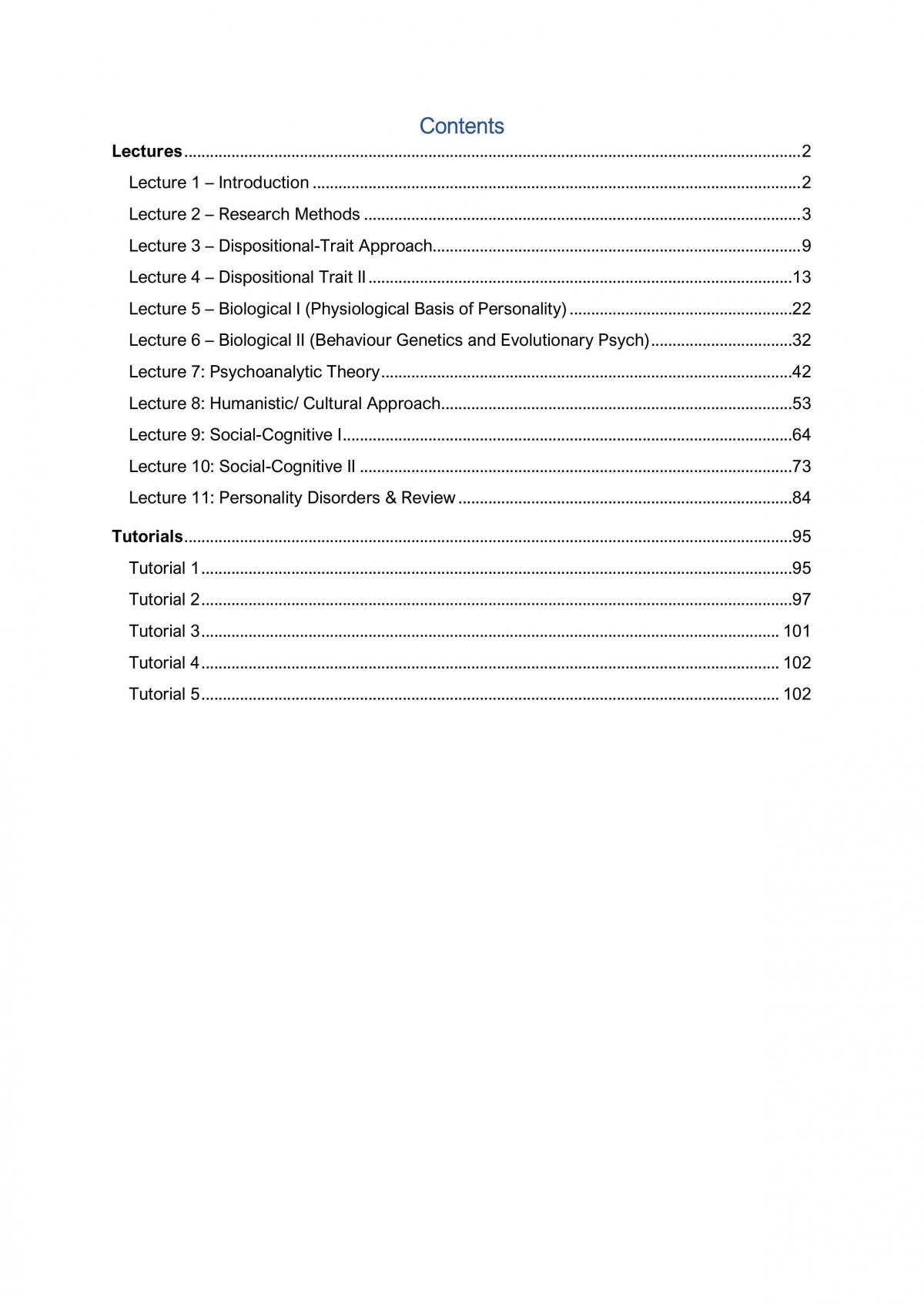 Personality & Individual Differences Study Notes - Page 1