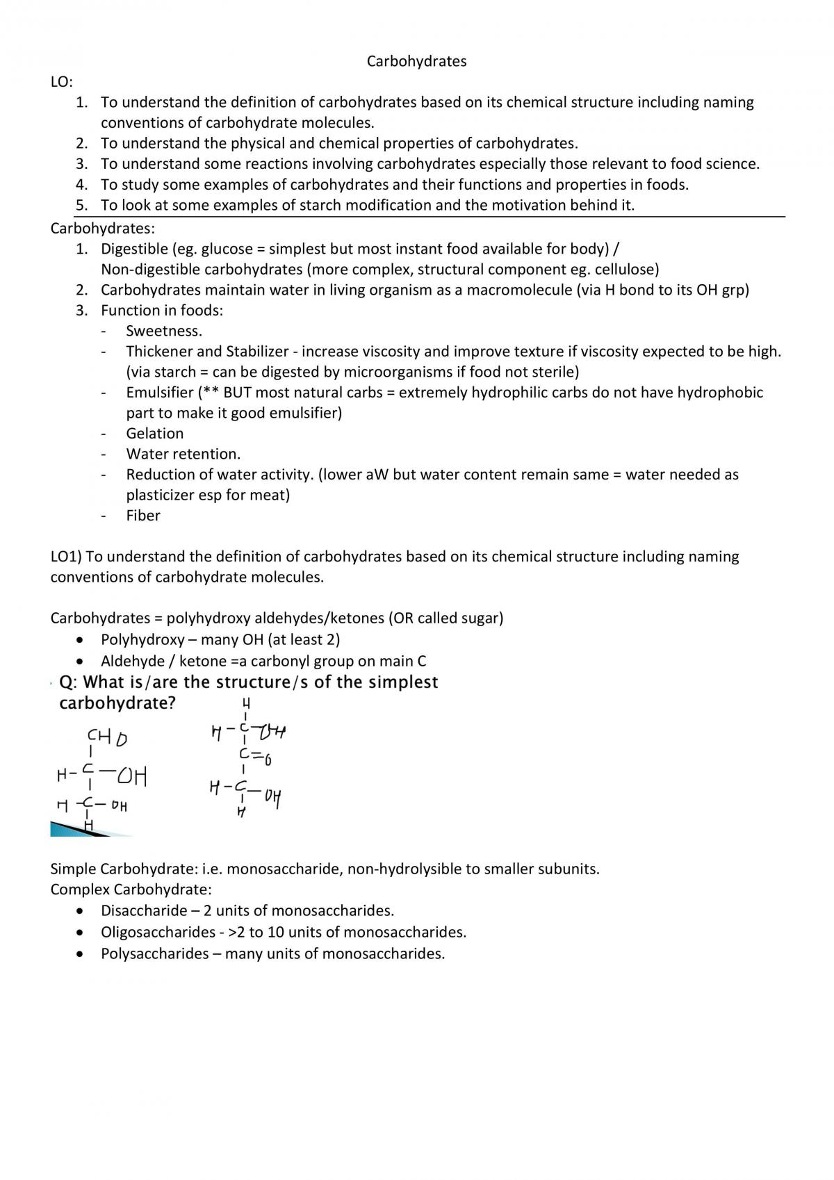 Chemistry of Food Components Notes - Page 1