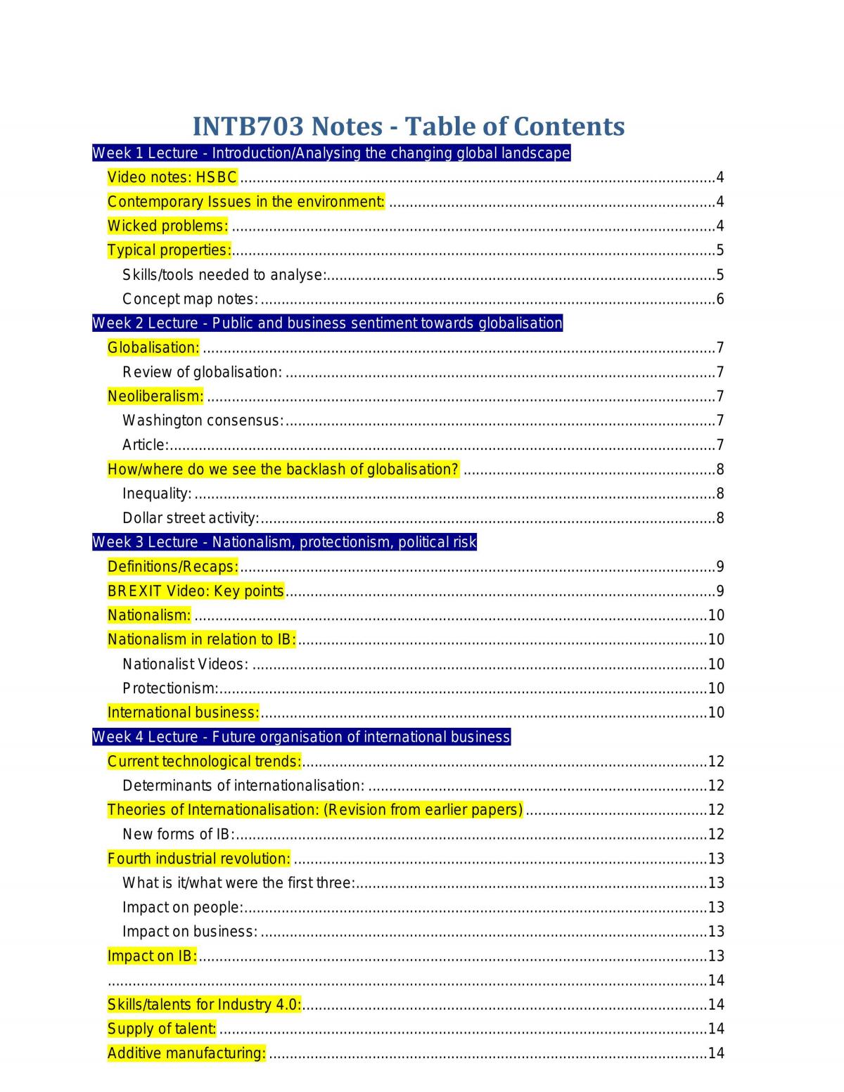 Full Notes (Including Notes from Workshops) - Page 1
