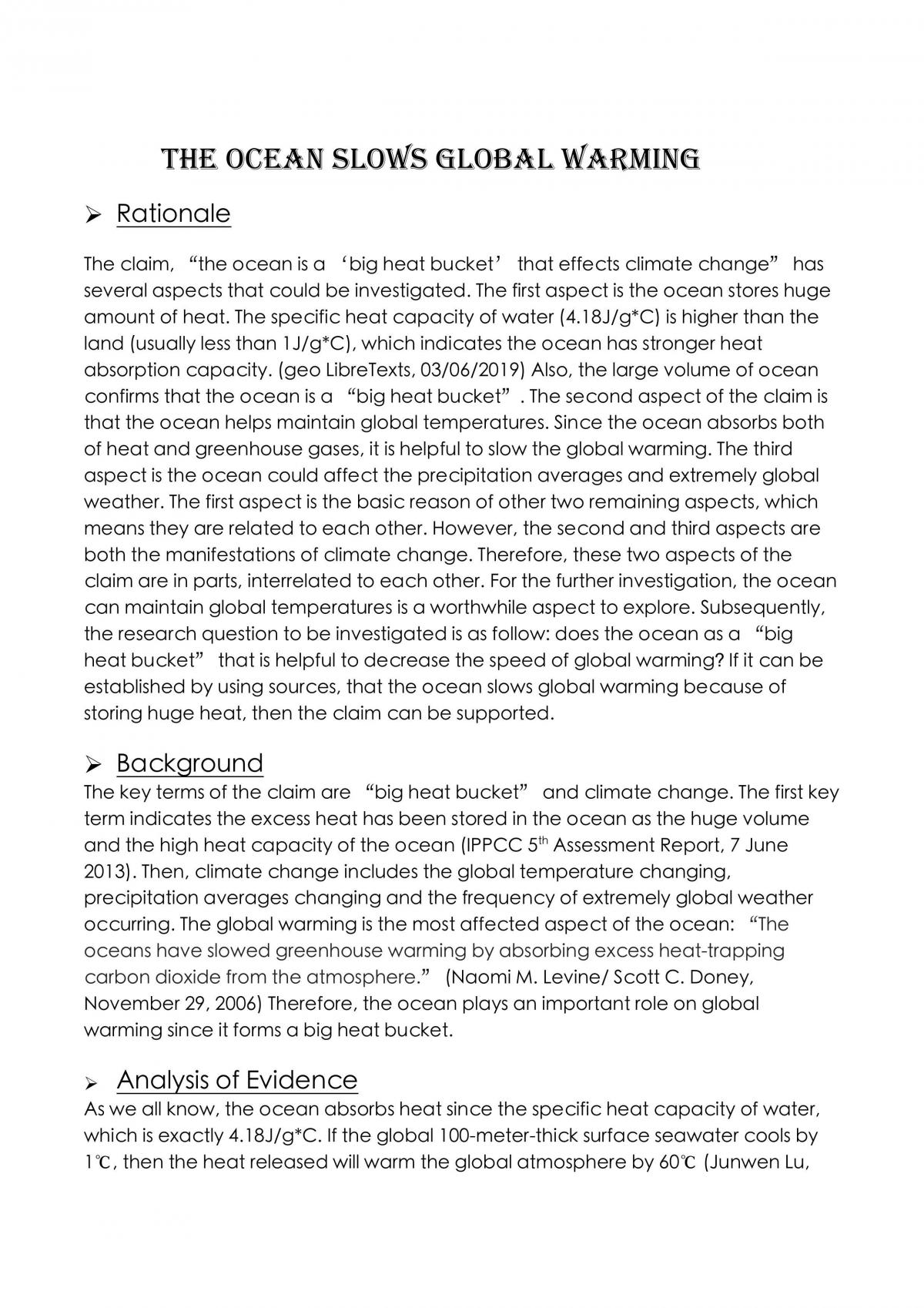 Ocean Slows Global Warming - Page 1