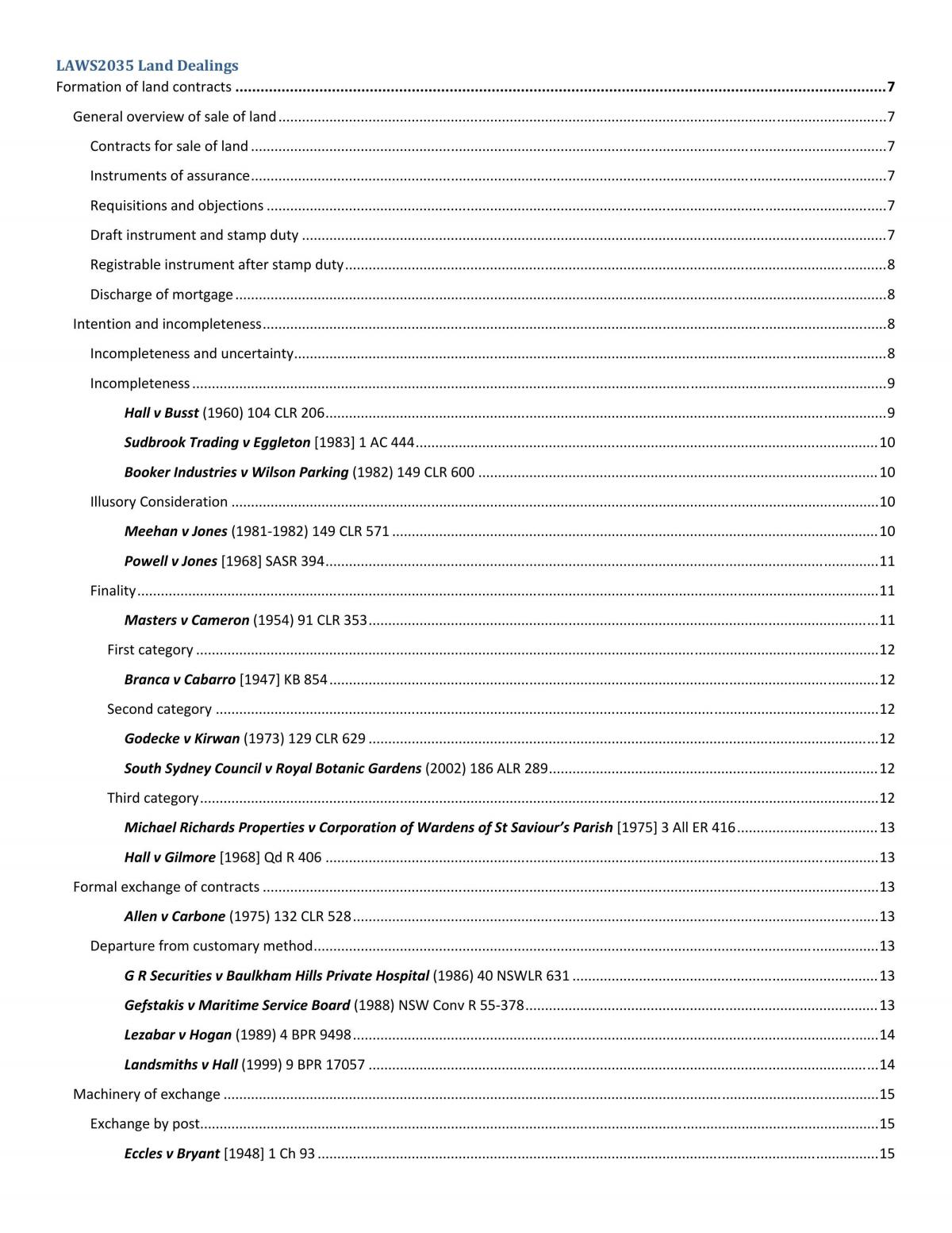 Land Dealings Notes - Page 1