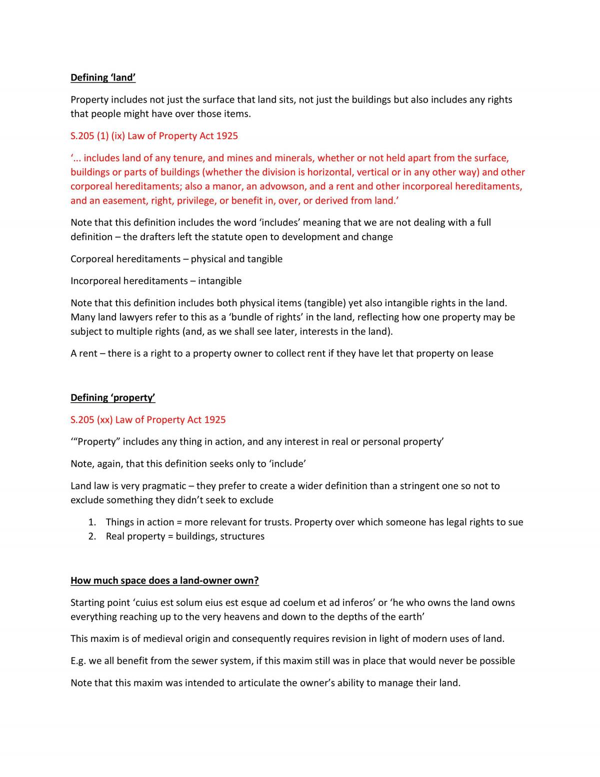 Land Law complete study notes - Page 1