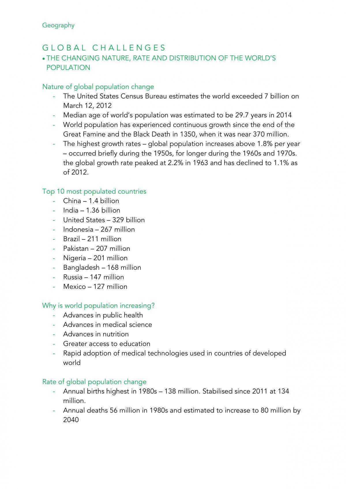 Complete Geography Study Notes Year 11 - Page 1