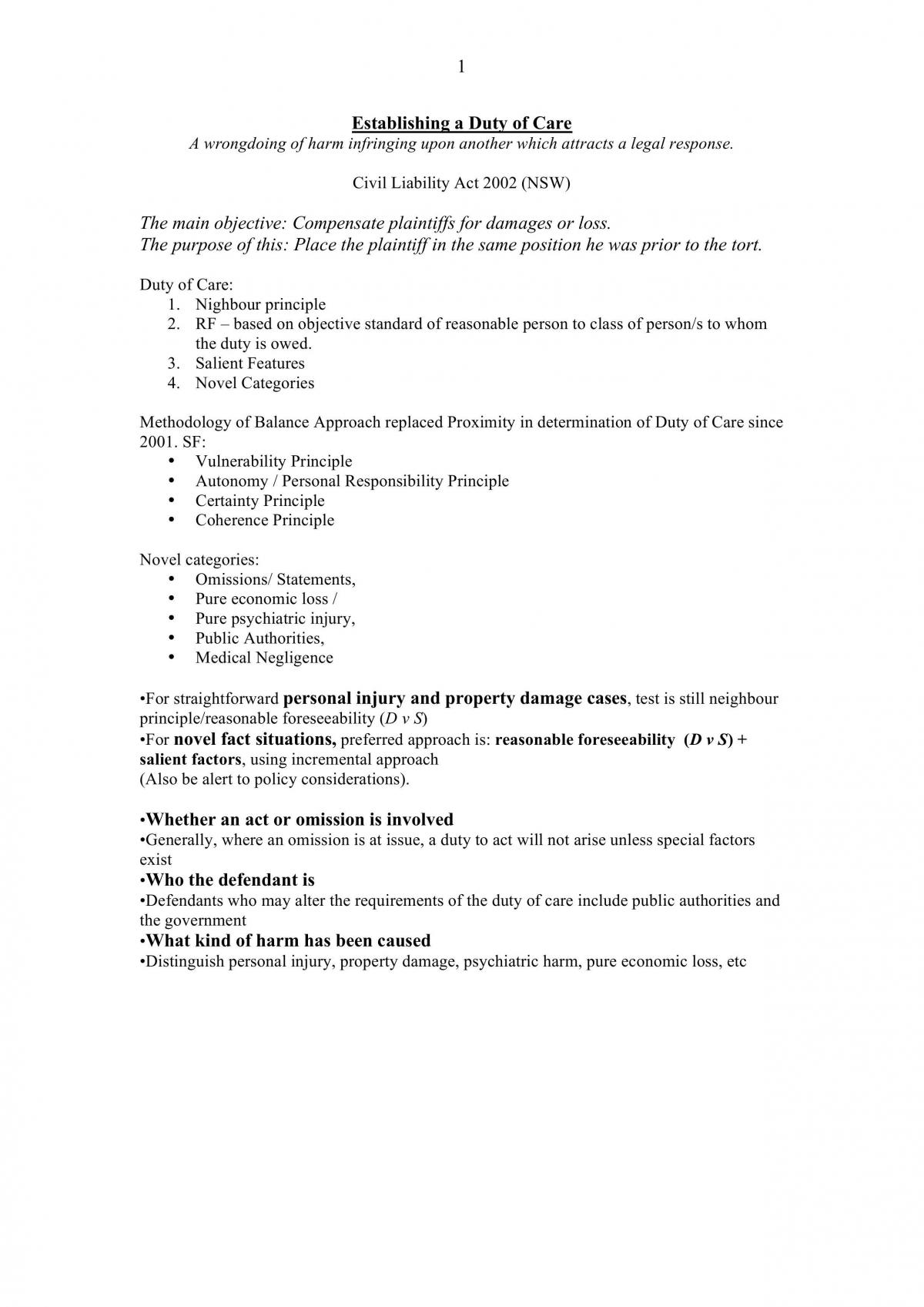 Torts A - Page 1