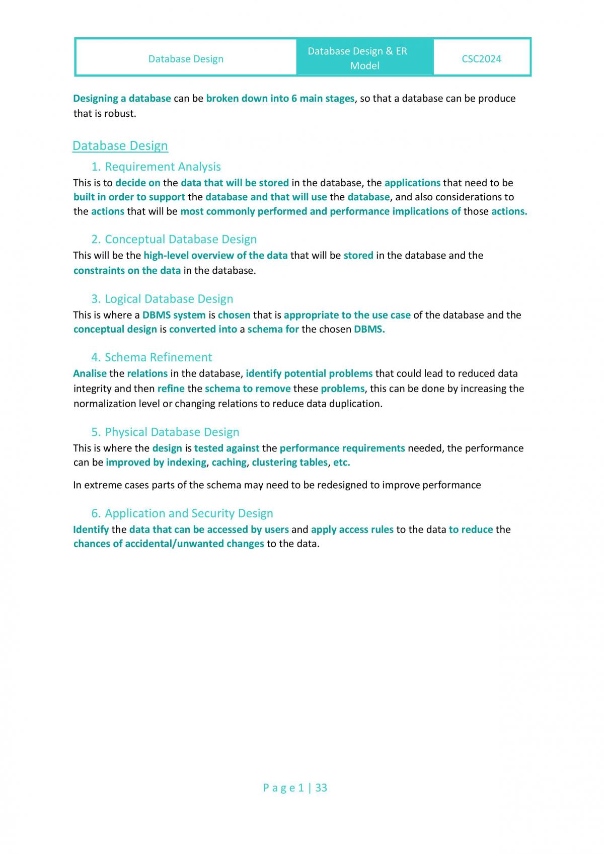 Database Technology Notes - Page 1