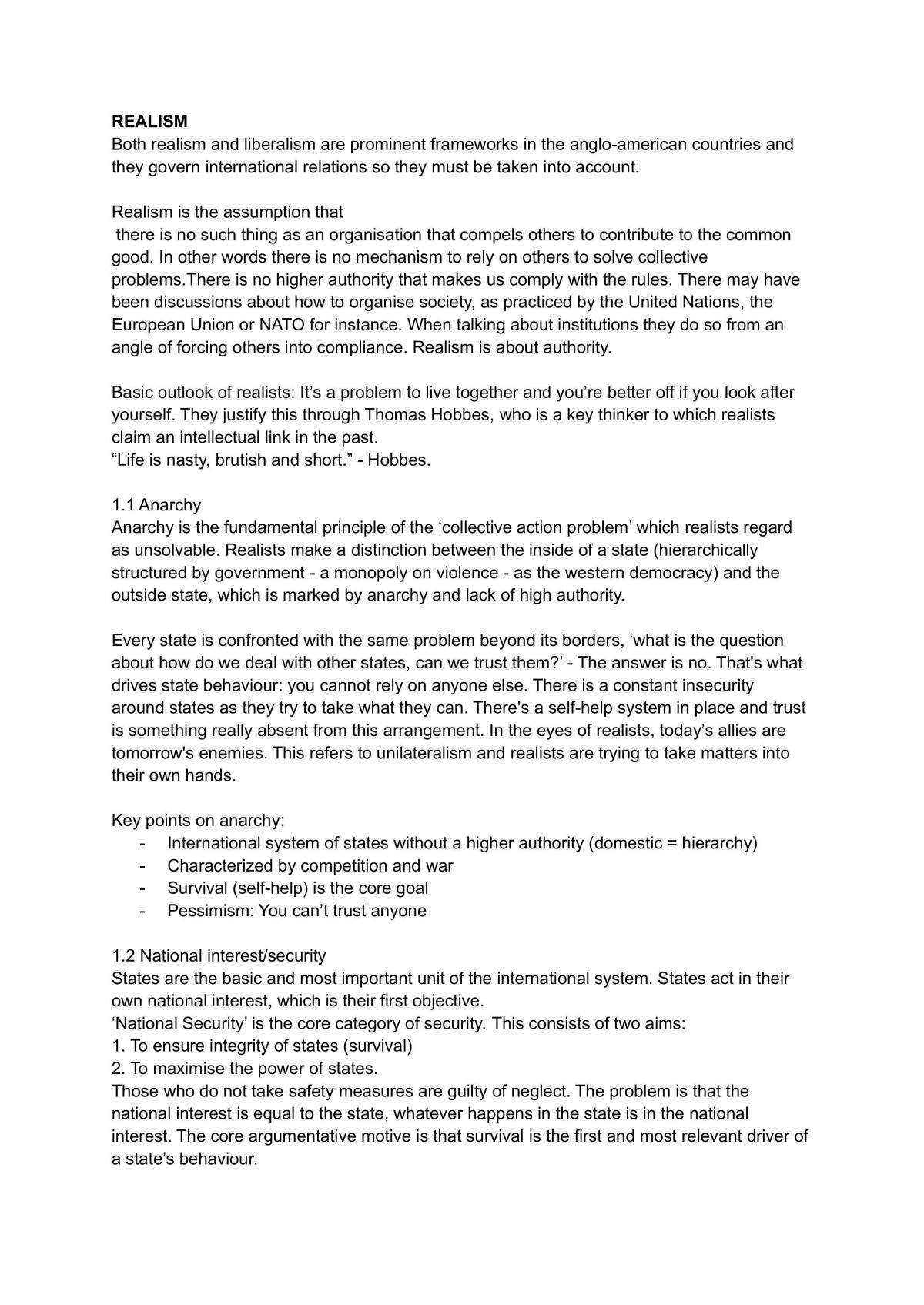 International Security Study Notes - Page 1