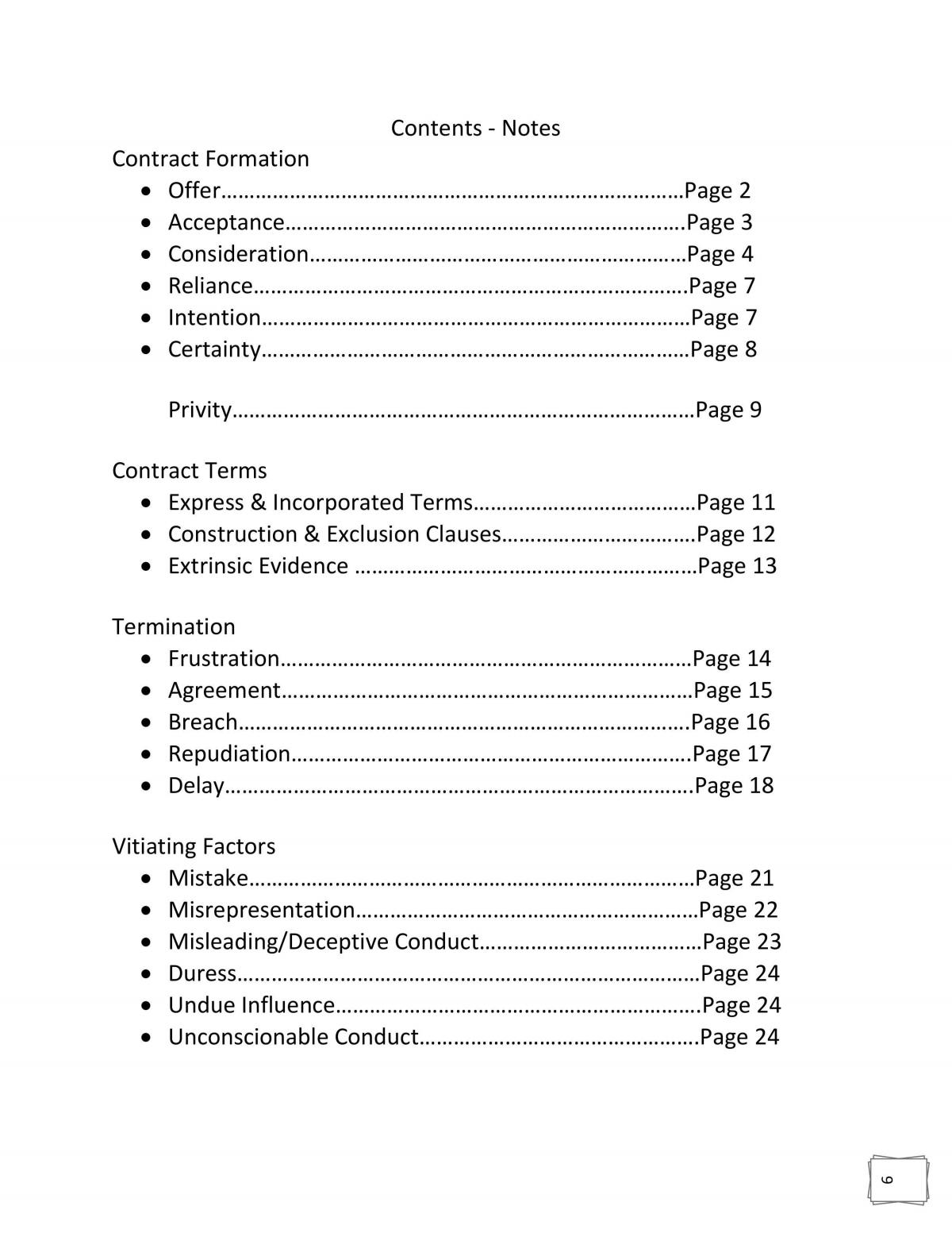 Conplete Contract Notes for Finals - Page 1