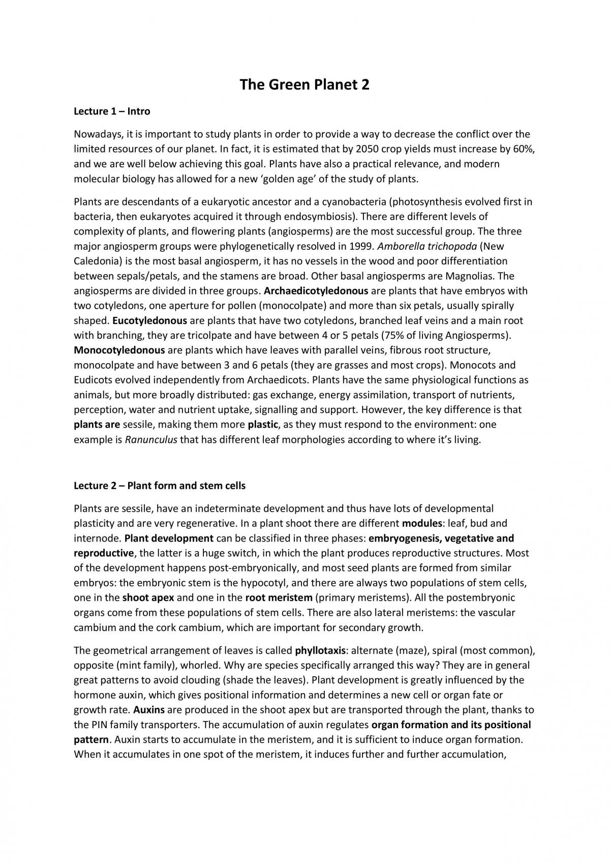 Complete Notes for The Green Planet 2 - Page 1