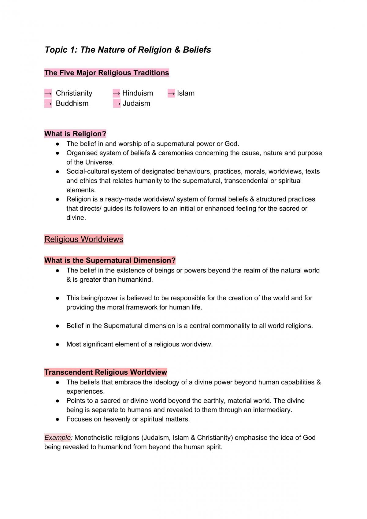 Year 11 study notes for SOR  - Page 1