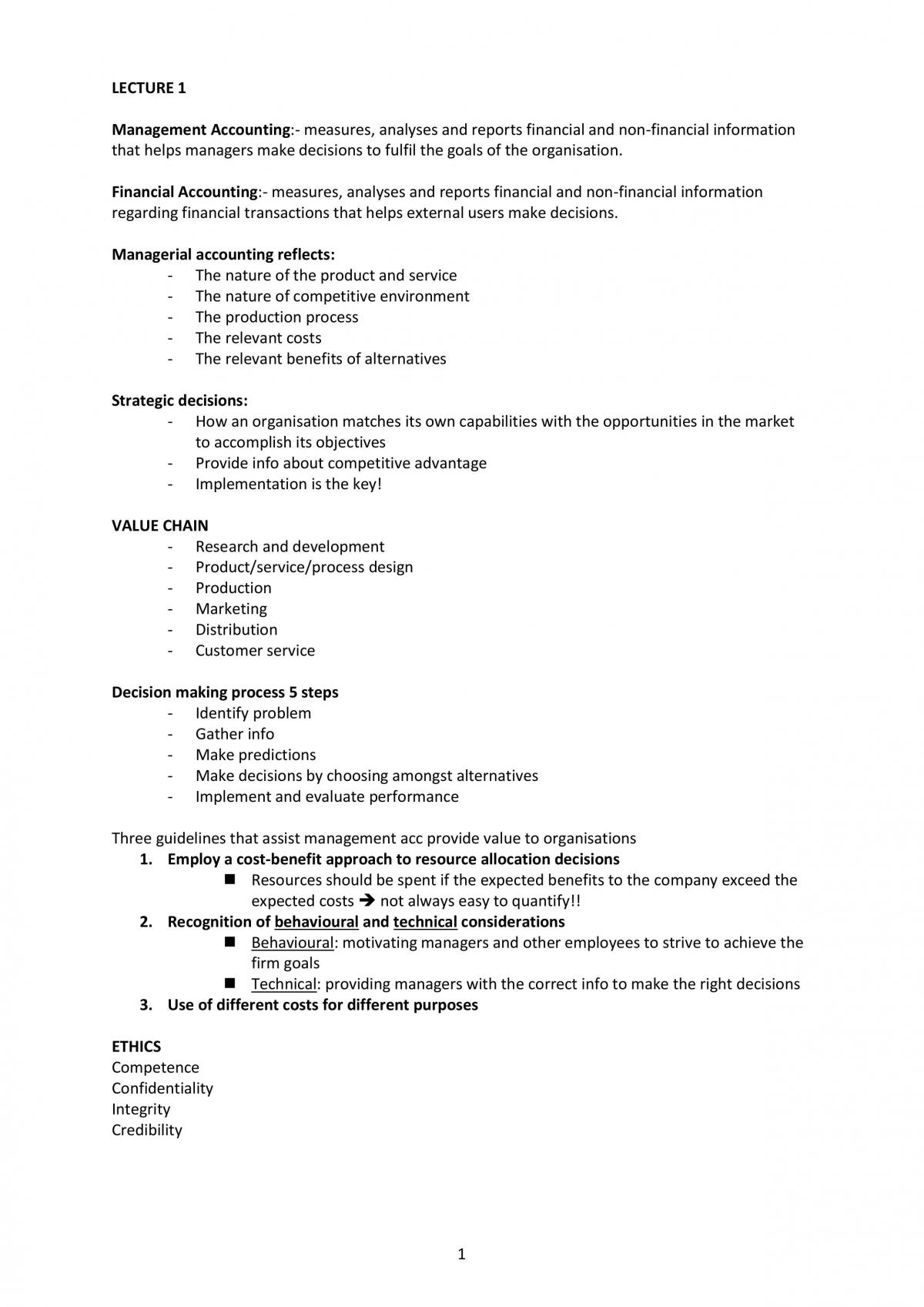 Managerial Accounting - Page 1