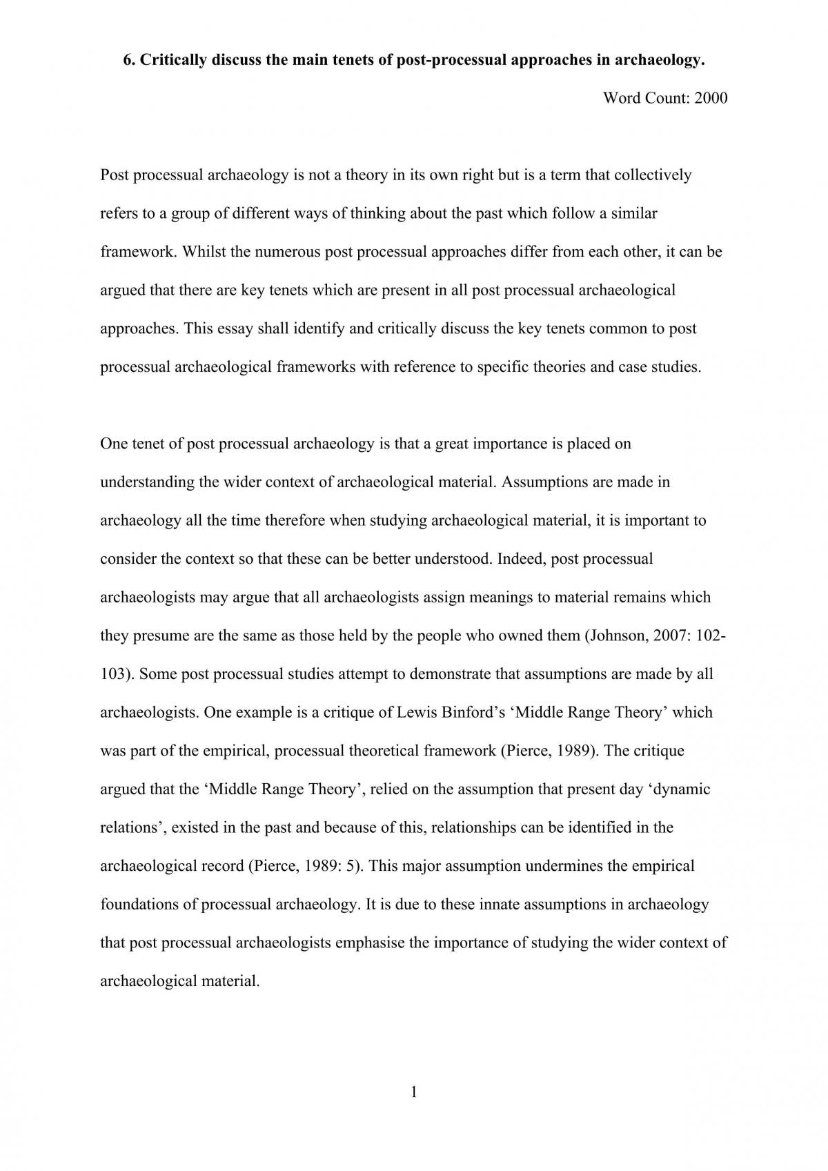 Critically discuss the main tenets of post-processual approaches in archaeology - Page 1