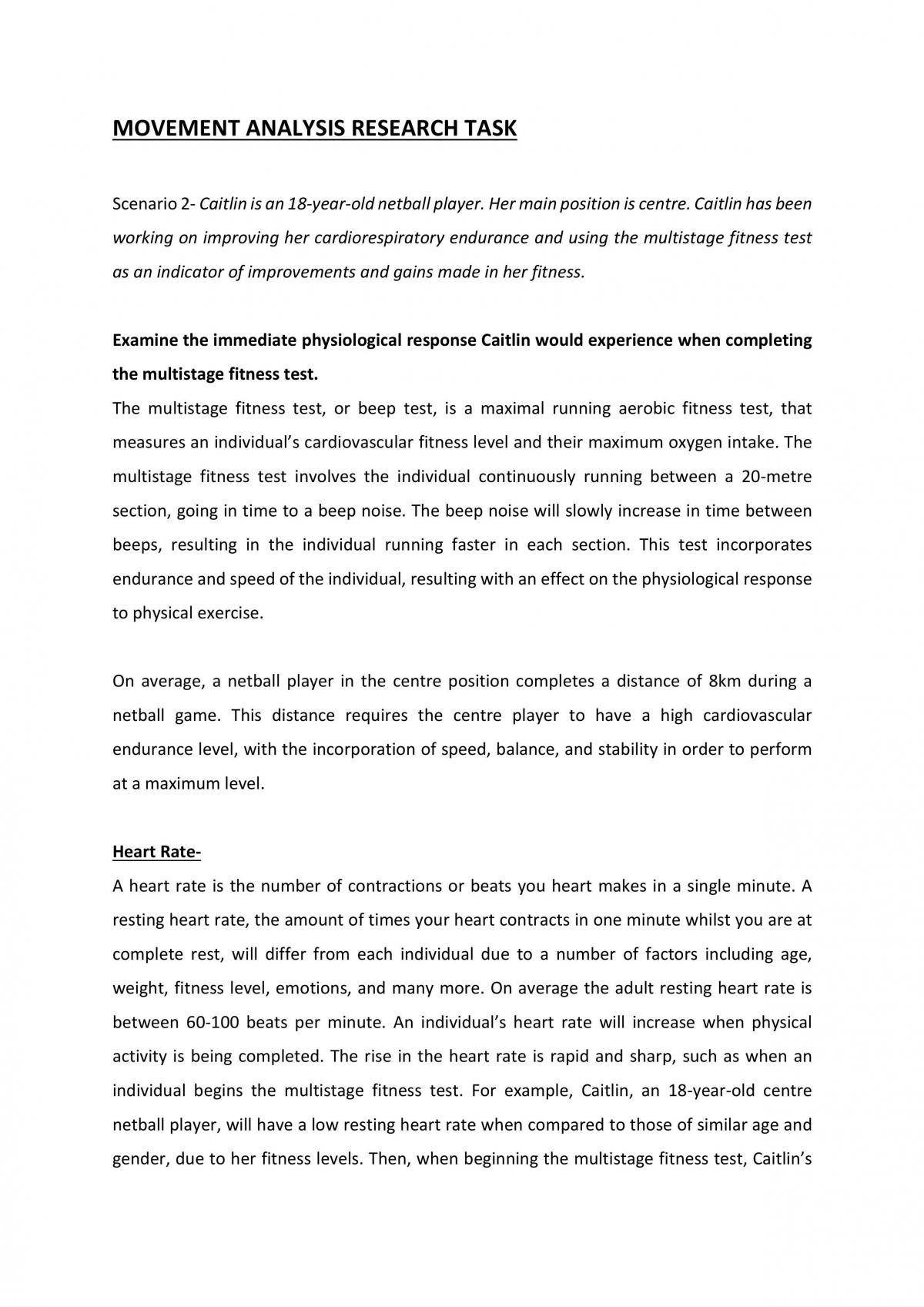 Movement Analysis Research Task - Page 1