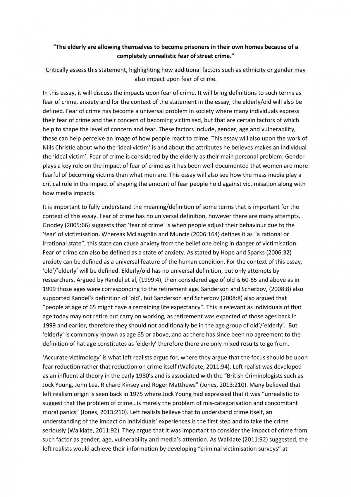 Victimology Essay - Page 1