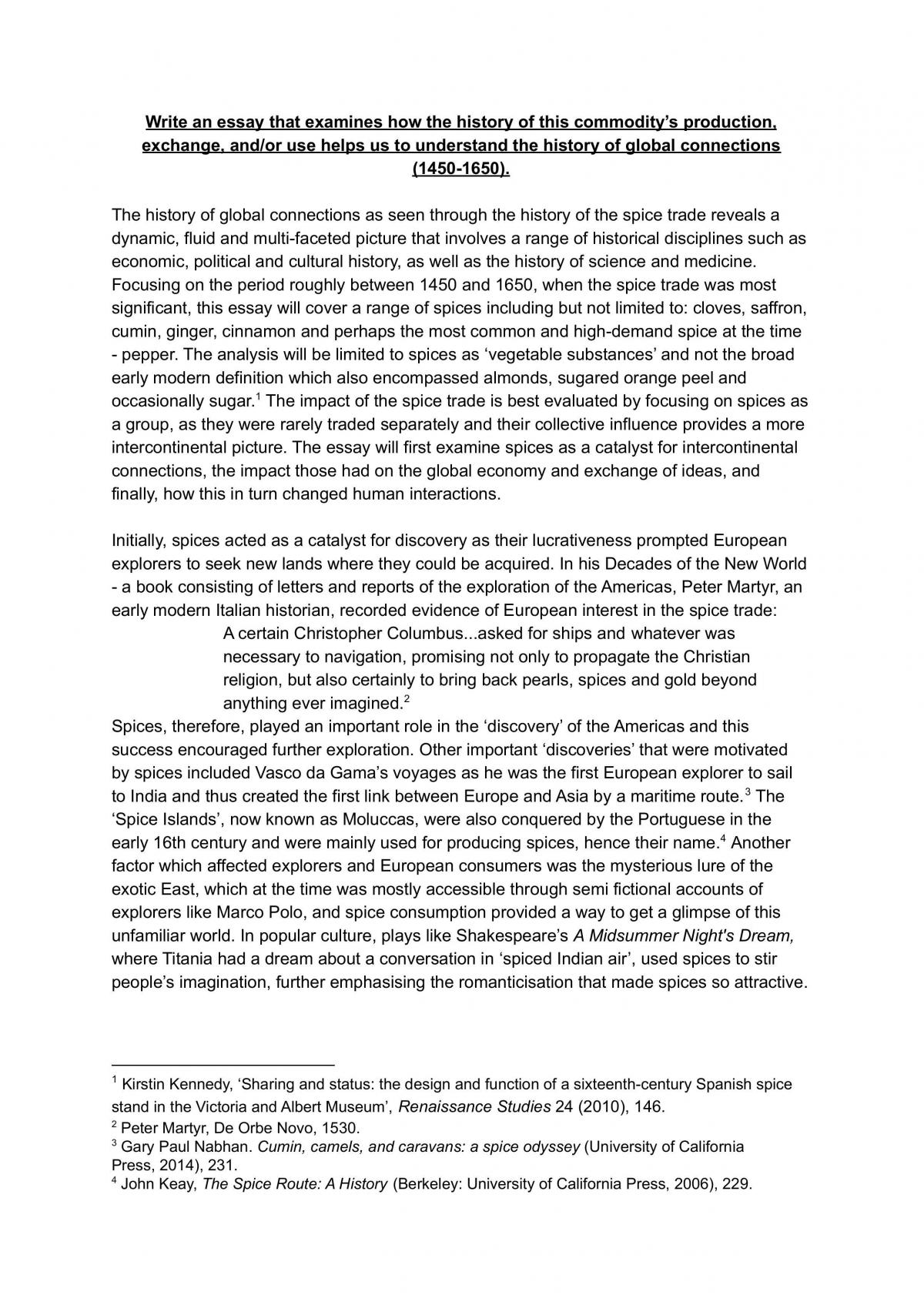 Global Connections Essay on Commodities - Page 1
