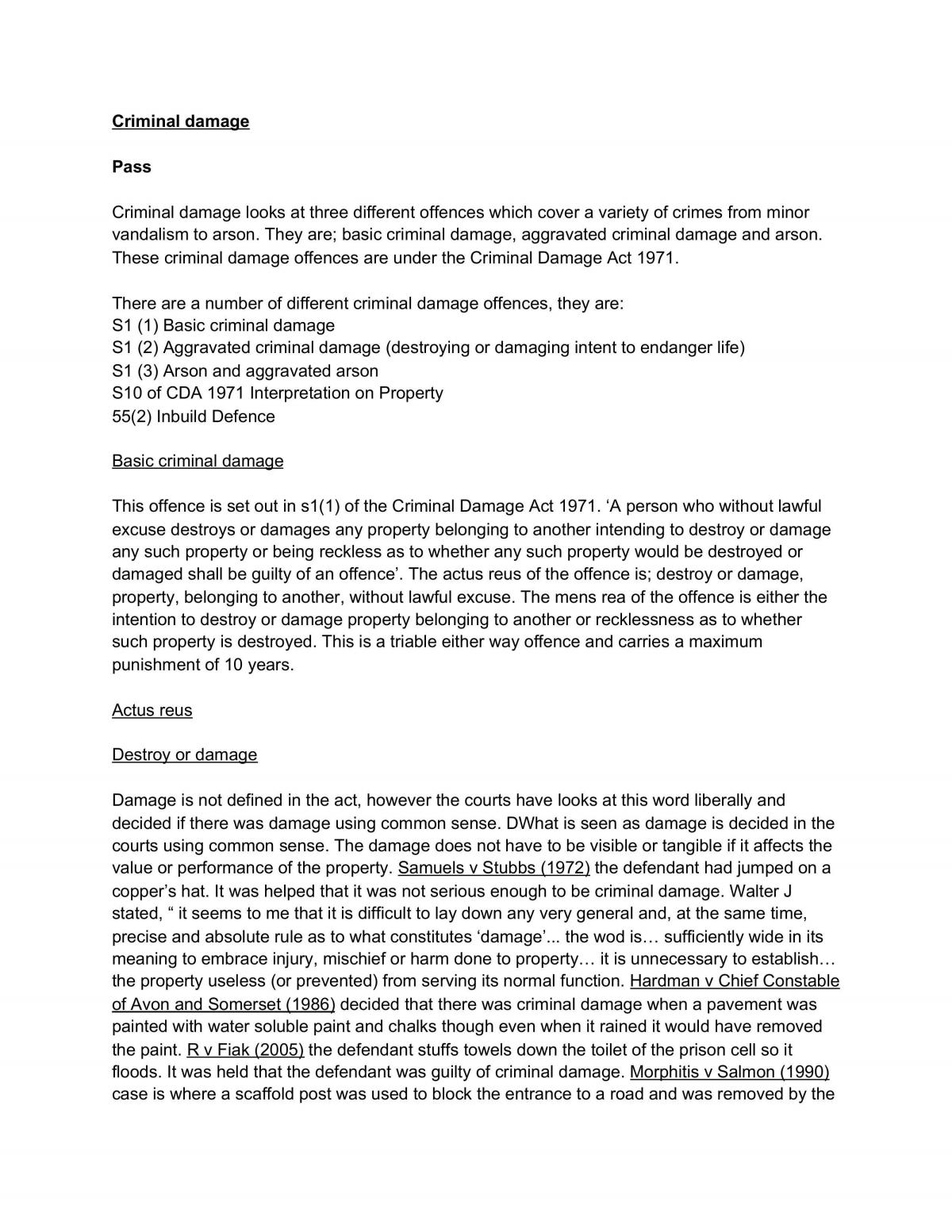 Criminal damage - Page 1