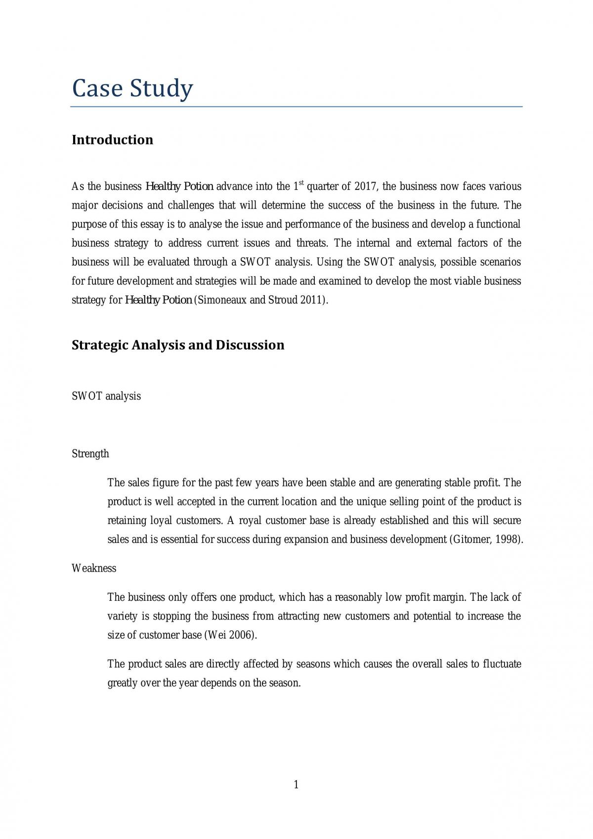 BUSS1001 final case study  - Page 1