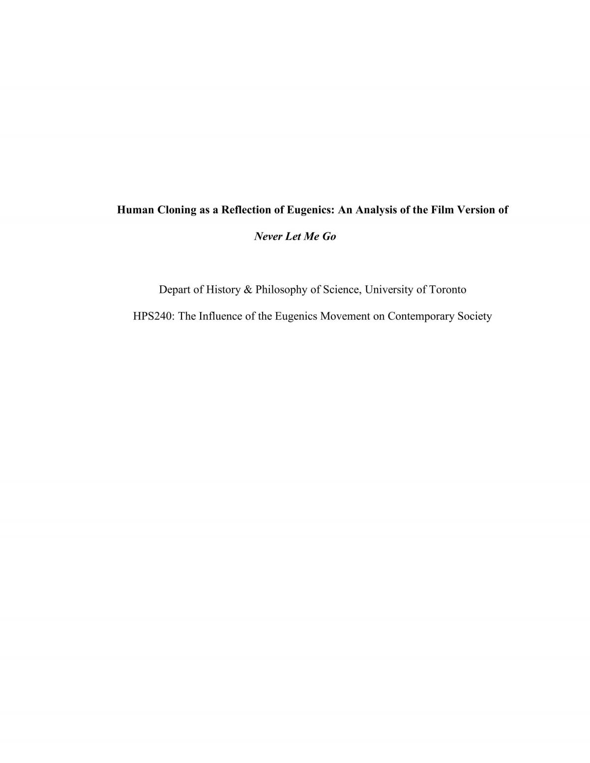 HPS240 Term Essay - Page 1