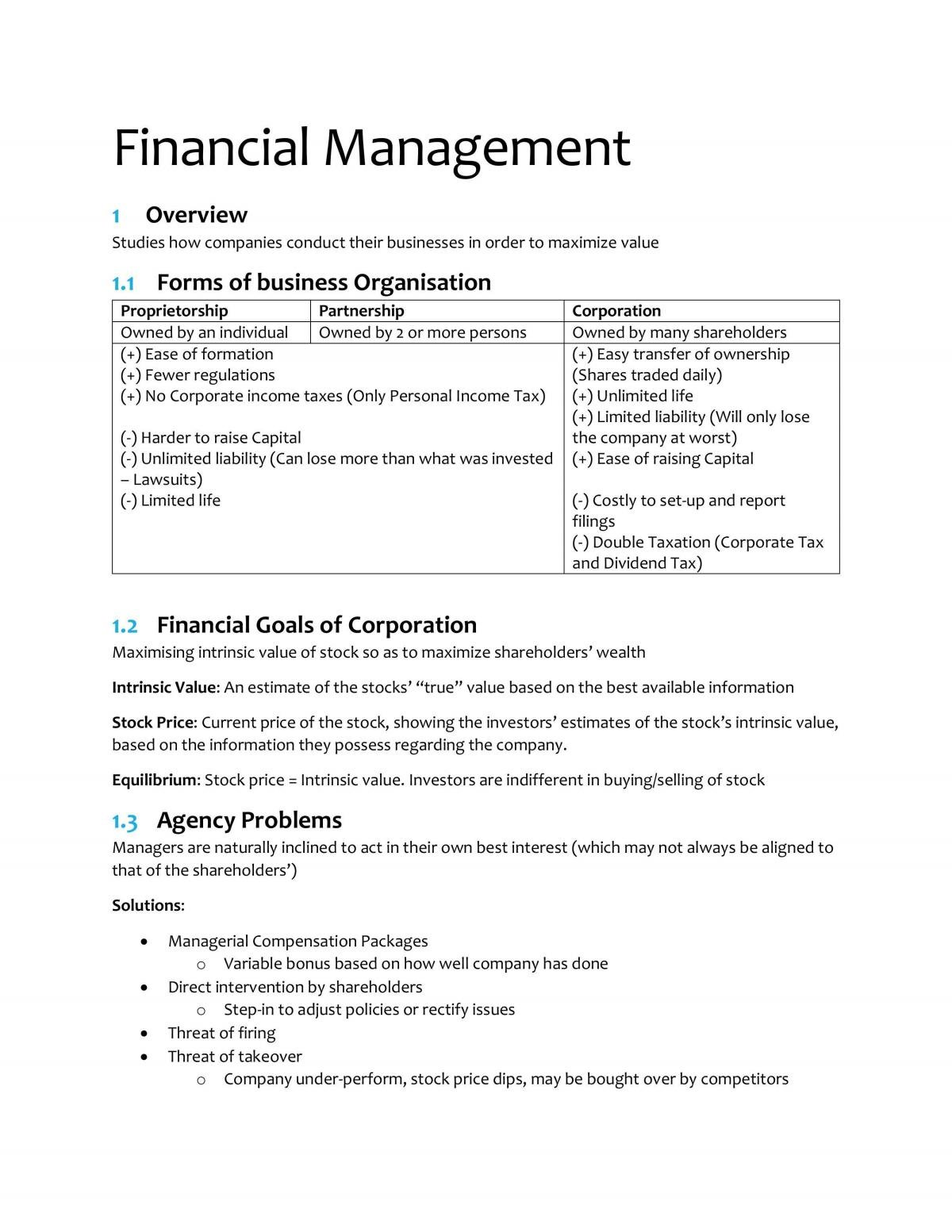 Financial management notes ntu - Page 1