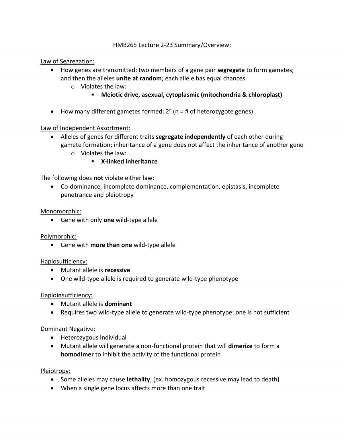 HMB265 Comprehensive Exam Study Guide - Page 1