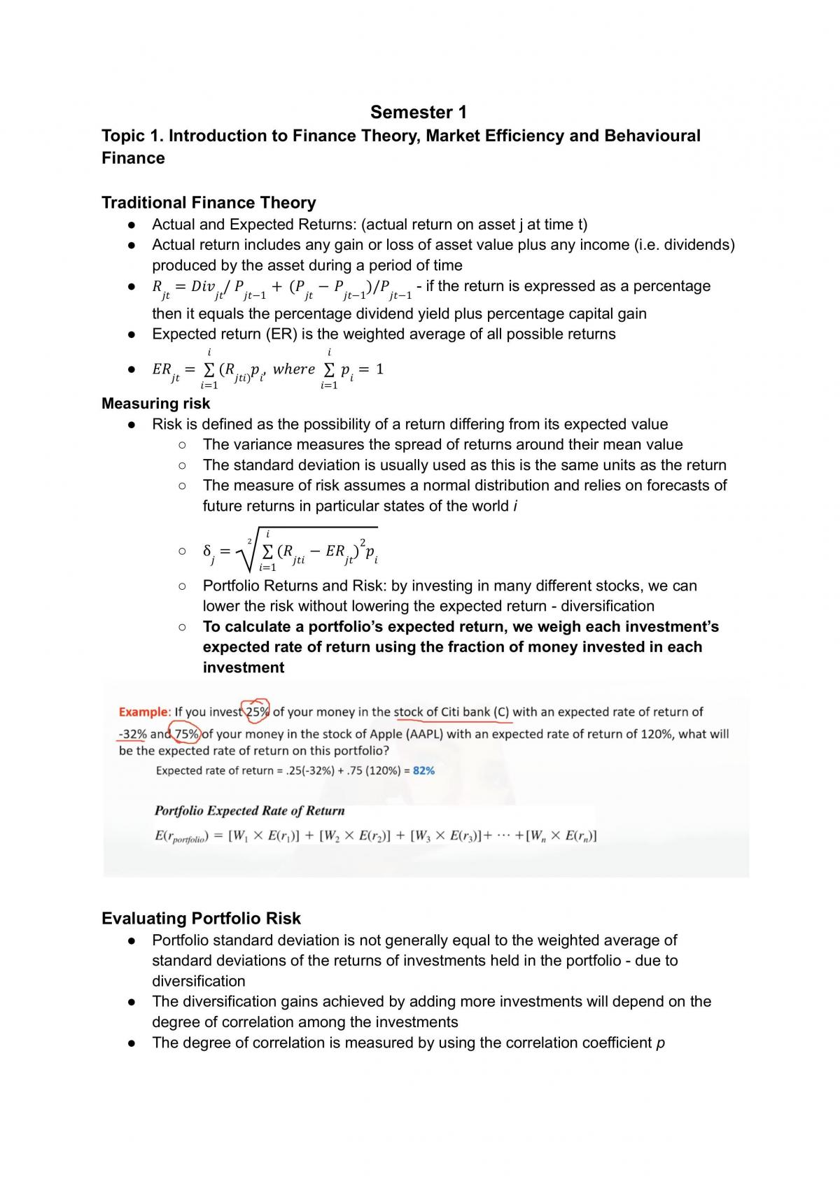 Issues in Behavioural Finance Study guide - Page 1